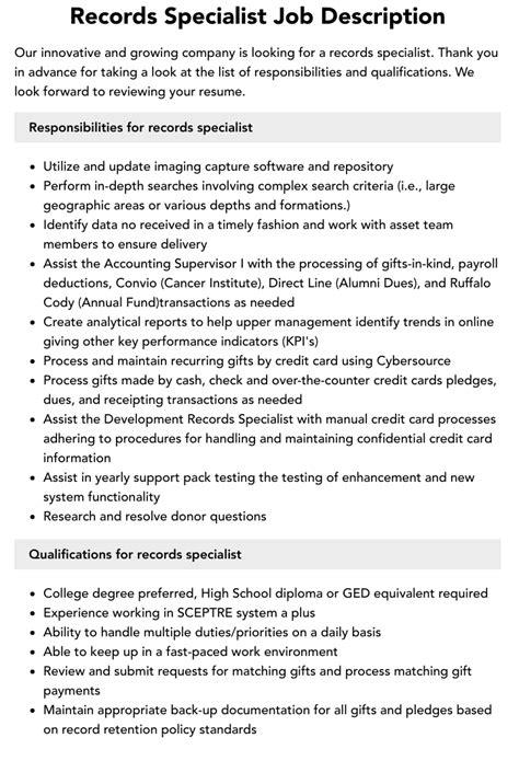 city of scottsdale job descriptions|Records Specialist .